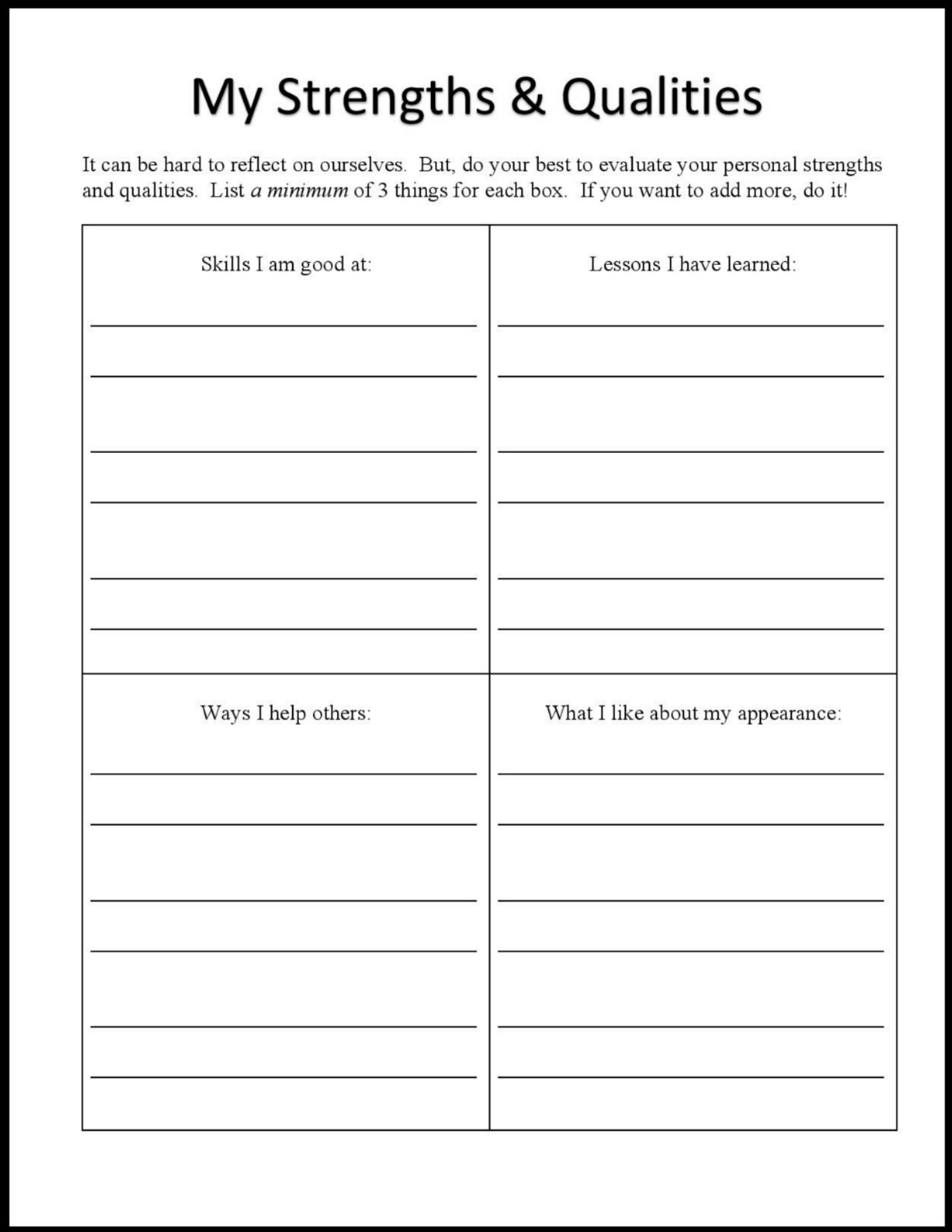 3 Worksheets To Foster Self Worth Self Esteem Activities Self Esteem 