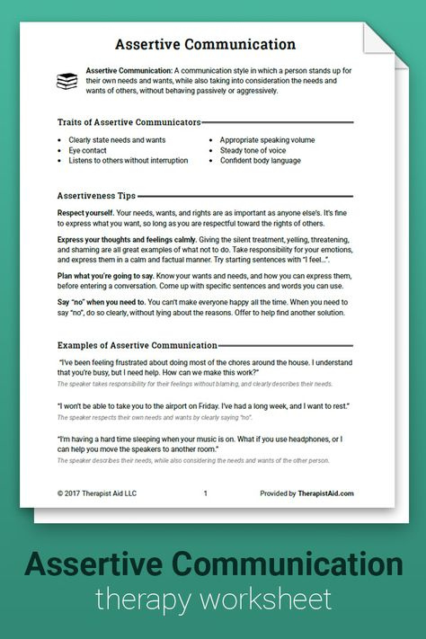 Assertive Communication Therapist Aid