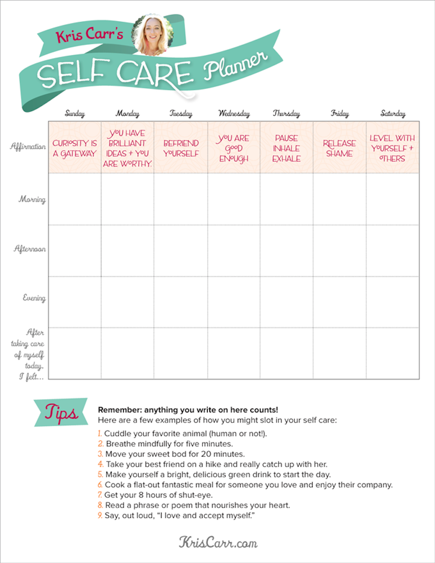 A Self Care Planner To Get You Through The Week Infographic Self