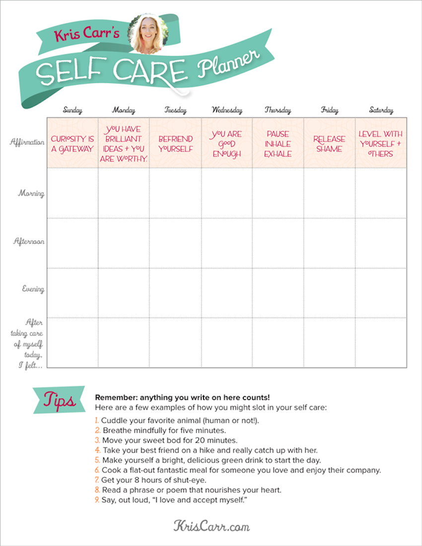 A Self Care Planner To Get You Through The Week Infographic Self 