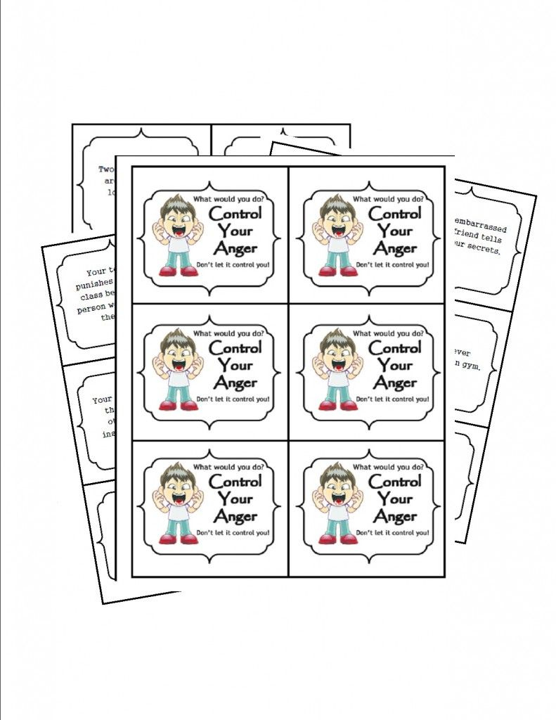 Anger Management Activity Free Problem Solving Cards Anger 