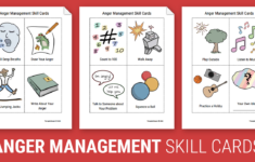 Anger Management Skill Cards Worksheet Therapist Aid