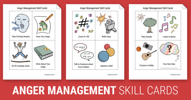 Anger Management Cards Therapist Aid