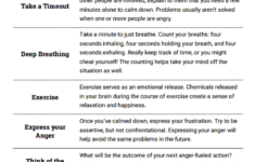 Anger Management Skills Worksheet Therapist Aid