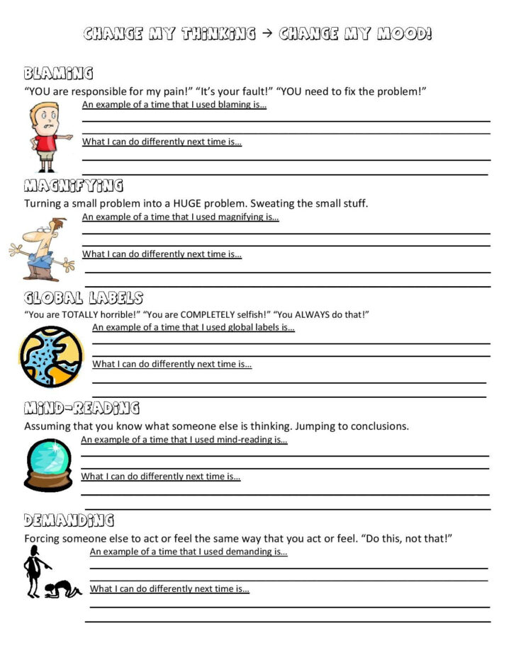 Anger Therapy Worksheets