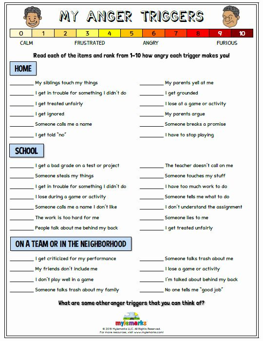 Anger Management Worksheet For Teens Best Of Anger Worksheets For Kids 