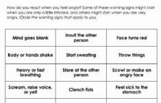 Anger Management Worksheet For Teens Fresh Anger Warning Signs