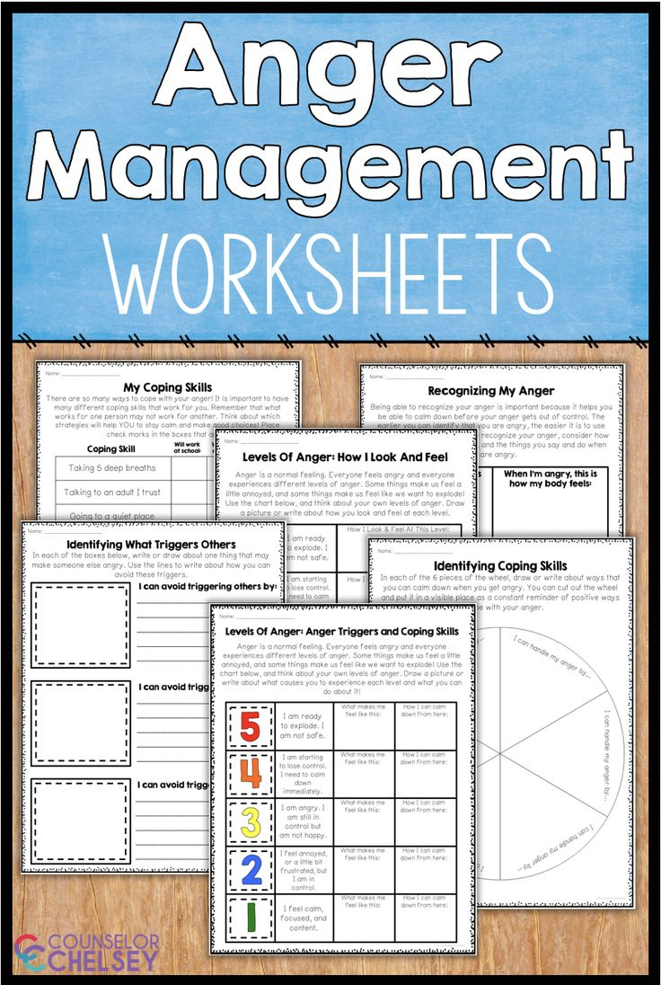 Anger Management Worksheets Counselor Chelsey Simple School 