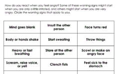 Anger Warning Signs Worksheet Therapist Aid Anger Management
