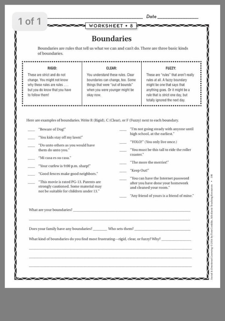 Therapist Worksheets For Adults