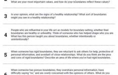 Boundaries Discussion Questions Worksheet Therapist Aid