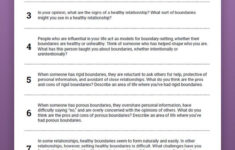 Boundaries Discussion Questions Worksheet Therapist Aid In 2021