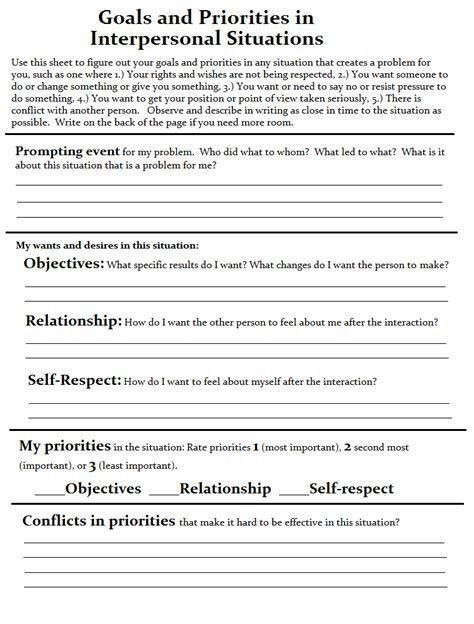 Codependency Therapy Worksheets Pdf Image Result For Dbt Interpersonal 