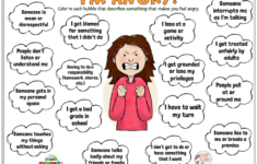 Color In Each Bubble That Describes Something That Makes You Feel Angry