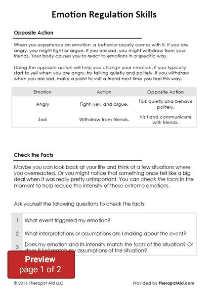 Therapy Aide Worksheets DBT