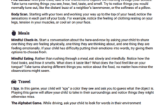 Family Mindfulness Schedule Worksheet Therapist Aid