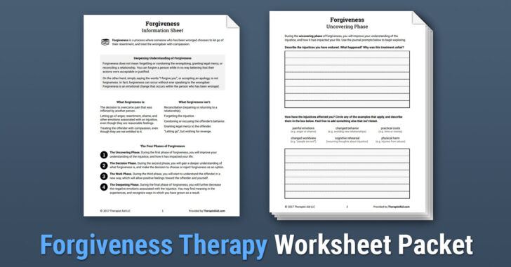 Therapist Aide Forgiveness Worksheet