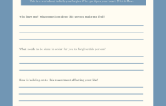 Forgiveness Worksheet Give Yourself The Apology You May Never Receive