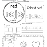 Free Printable Color Red In Spanish Worksheet For Kindergarten