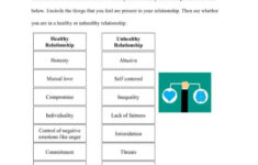 Healthy Relationship Worksheets 9 OptimistMinds