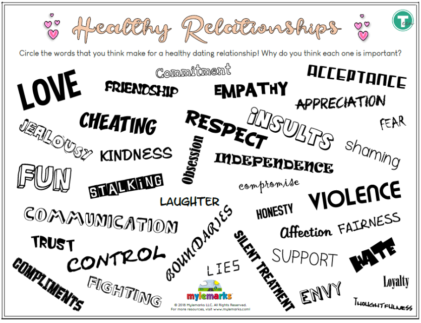 Healthy Relationship Worksheets For Kids And Teens Healthy 