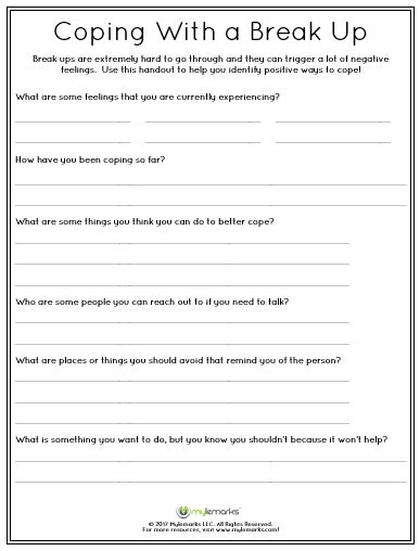 Therapy Worksheets For Breakups