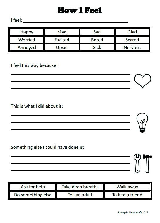 Therapist Aide Worksheets Adolescents