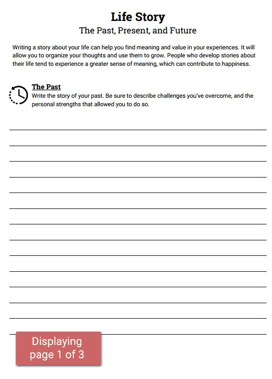 Life Story Worksheet Therapist Aid Therapy Worksheets Family 