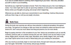 Mindfulness Exercises Worksheet Therapist Aid