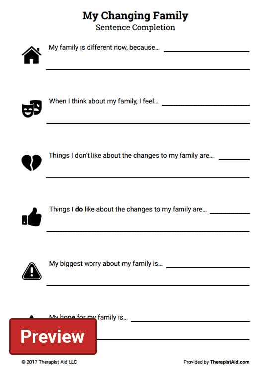 Therapist Aid Family Worksheets