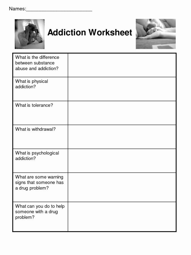 Therapy Aid Worksheets Substance Abuse