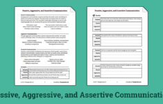 Passive Aggressive And Assertive Communication Worksheet