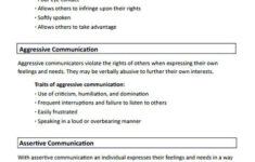 Passive Aggressive And Assertive Communication Worksheet