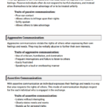 Passive Aggressive And Assertive Communication Worksheet