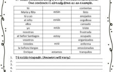 Pedir And Servir Worksheet Estar With Emotions Estar Posters And