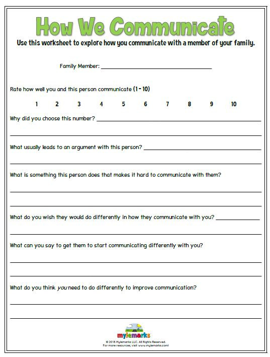 Communication Worksheets For Therapy