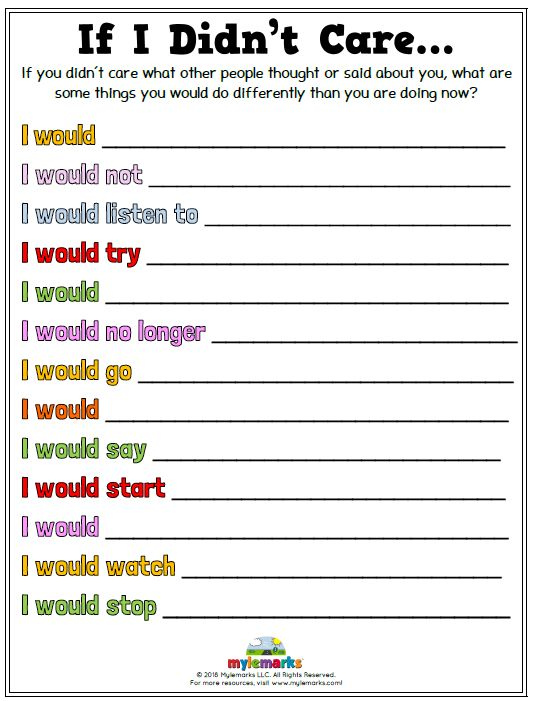 Free Therapy Worksheets For Teens