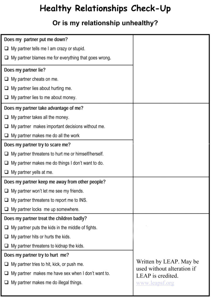 Free Printable Couples Therapy Worksheets