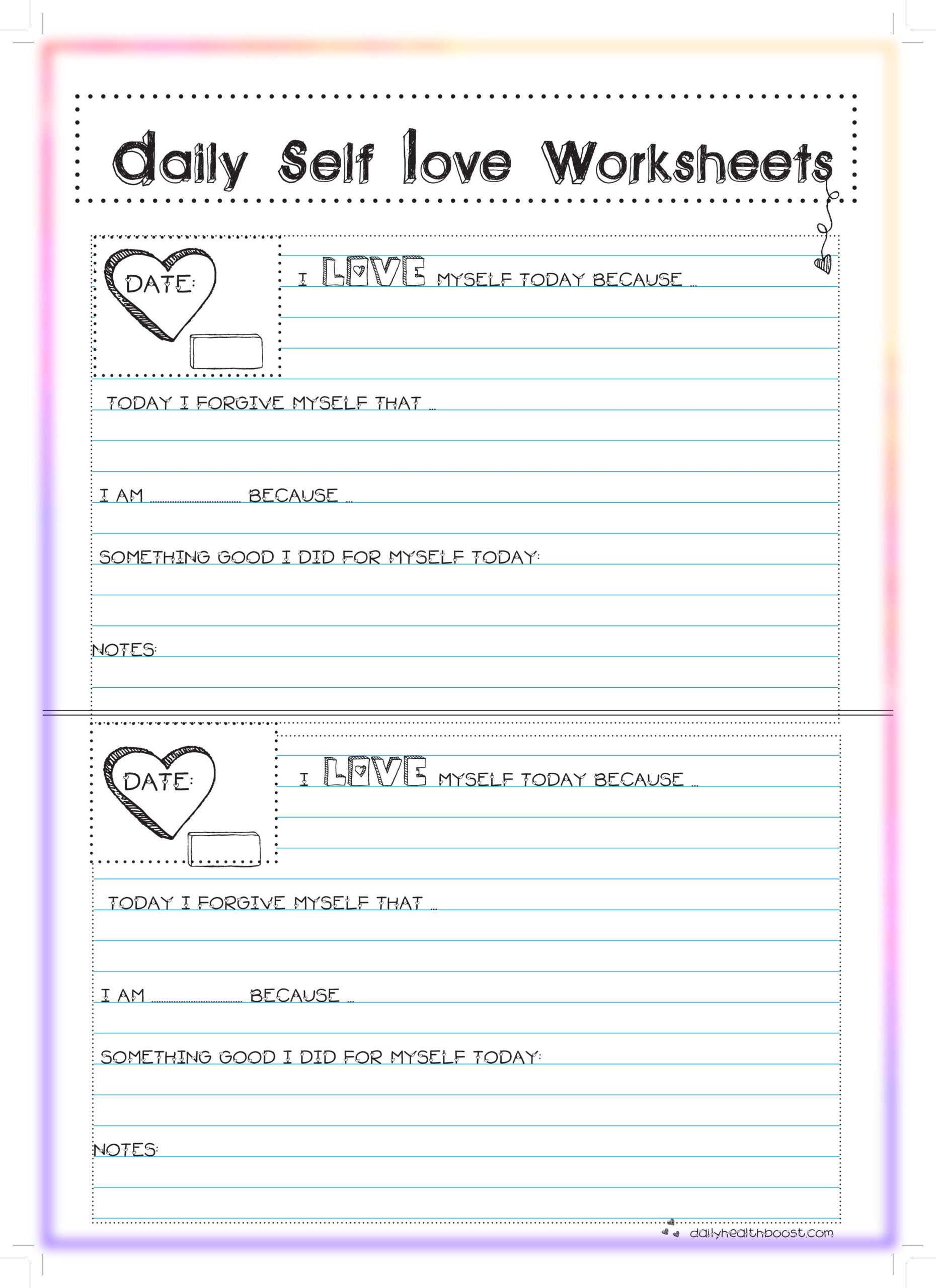 Printable Self Esteem Worksheets For Teenagers Printable Worksheets