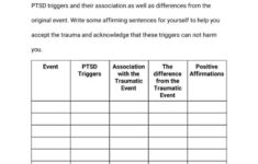 PTSD Worksheets 7 OptimistMinds