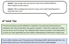 Reflections Communication Skill Worksheet Therapist Aid Family