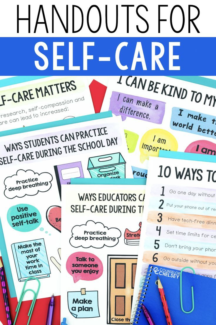 Self Care Handouts For Teachers Parents And Kids Social Emotional 