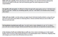 Self Care Tips Worksheet Therapist Aid