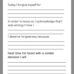Self Forgiveness Worksheet In 2020 Therapy Worksheets Therapy