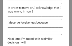 Self Forgiveness Worksheet In 2020 Therapy Worksheets Therapy