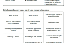 Social Anxiety Safety Behaviors Worksheet Therapist Aid