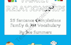 Spanish Family Relationships 25 Sentence Completions Worksheet From