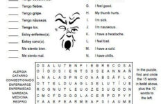 Spanish Worksheets Health Spanish Worksheets Phrases And Sentences