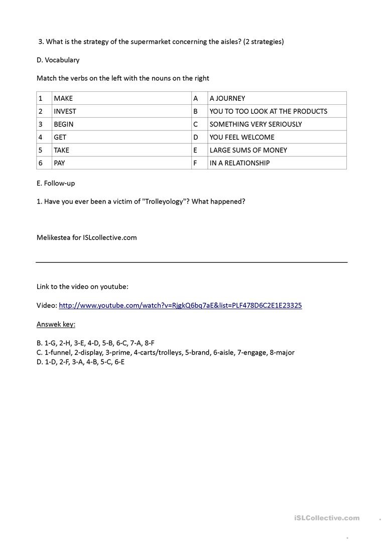Supermarket Psychology Worksheet Free ESL Printable Worksheets Made 