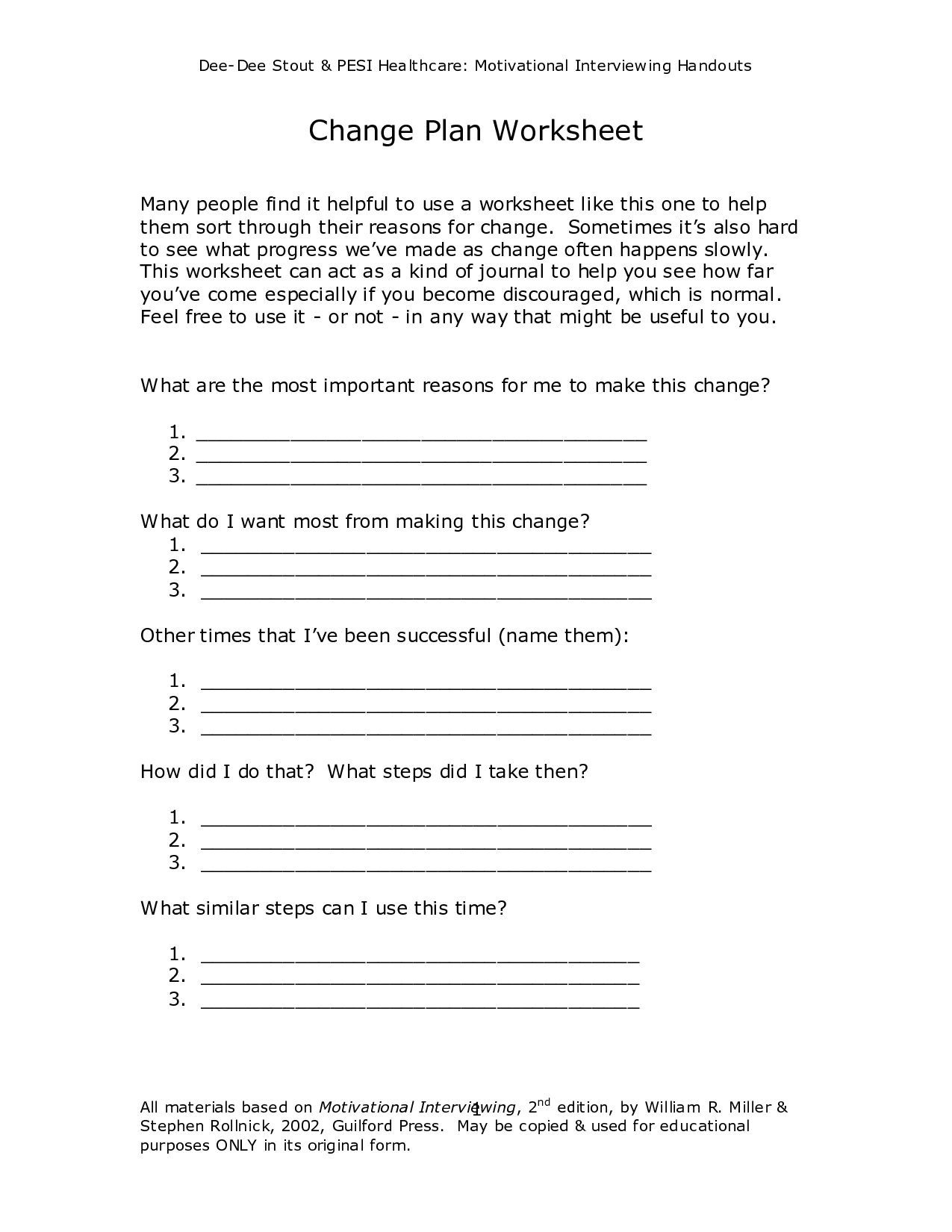 Therapist Aid Worksheets